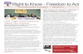 Right to Know. Freedom to Act. - Defending Dissent Newsletter, Spring 2013