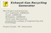 Exhaust Gas Recycling Generator