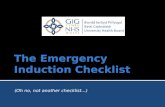 Emergency induction checklist training