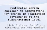 Systematic review approach to identifying key trends in adaptation governance at the supranational level