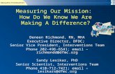 "Measuring Our Mission: How Do We Know We Are Making A Difference?"