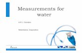 Measurements for Water: Evaporation