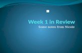 Week 1 review