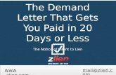 Notice of Intent to Lien: The demand letter that gets you paid in 20 days or less