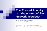 Price of anarchy is independent of network topology