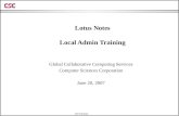 Local Admin Training