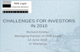 Copy Of Challenges For Investors In 2010（Final）  In Shanghai