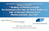 Testing of Photocatalytic Technologies for Use on Food Surfaces: Use of Natural Products as Photocatalytic Agents