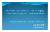 Dublin City Manager's Presenation to Dublin Chamber
