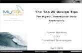 The top 20 design tips for MySQL Enterprise data architects