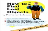 How to Find Lost Objects by Professor Solomon