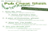 St. Patricks Day Pub Cheat Sheet