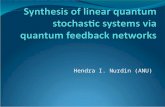 Synthesis of linear quantum stochastic systems via quantum feedback networks