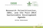 Research Prioritization, IDOs, and the Post-2015 Sustainable Development Agenda - Achim Dobermann