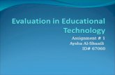 Assignment #1. Evaluation in educational technology