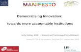 Manifesto: Andy Stirling - Democratising Innovation - towards more accountable institutions
