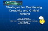 Strategies for Developing Creativity and Critical Thinking