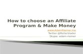 How to Choose an Affiliate Program & Make Money