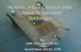 Robotic Floor Cleaner With Obstacle Sensing Technique
