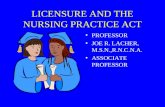Licensure and Nurse Practice, the ins and outs