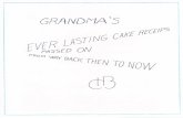 Grandma's Everlasting Cake Recipes