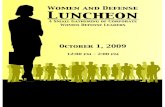 Women and Defense October 1, 2009 Program