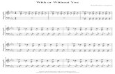 U2 With or Without You Piano Sheet
