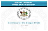 Gov. Jack Markell - Delaware 2009 Budget Solutions