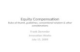 Equity Compensation in Early Stage Companies