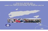 Timor-Leste:  Population Growth and Its Implications in Timor-Leste