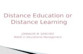 Presentation in instructional technology. distance education