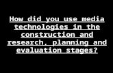Question 4: How did you use media technologies in the construction and research, planning and evaluation stages?
