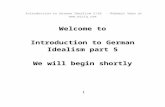 Introduction to German Idealism - 5(26) Slides