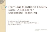 From My Mouth to Faculty Ears: A Model for Successful Teaching