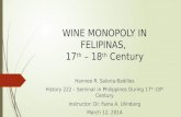 Wine monopoly in felipinas