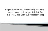 Experimental Investigation OPTIMUM Charge R290