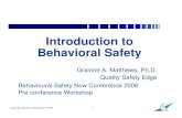 Introduction to Behavioral Safety