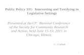 Public Policy 101:  Intervening and Testifying in Legislative Settings
