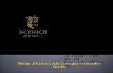 Norwich University - Master of Business Administration April Webinar