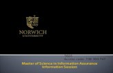 Norwich University - Master of Science in Information Assurance April Webinar