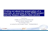 PEPRS and the Keepers Registry