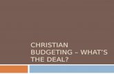 Christian Budgeting – What’S The Deal