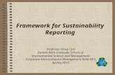 Framework for Sustainability Reporting Professor Doug Cerf