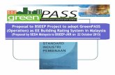 Proposal to BSEEP to adopt GreenPASS Operation (CIS 20 - CIDB) as Energy Efficiency Building Rating System