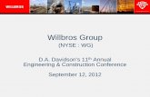 Willbros Group at  D.A. Davidson's 11th Annual Engineering & Construction Conferece