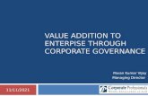 Value addition to enterpise through corporate governance   19-1-2010