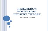 Herzberg's Motivation Hygiene Theory
