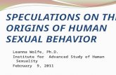 Speculations on the origins of human sexuality ch