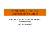 Anomalies of Female Reproductive System (Embryology-uterus, uterine tube, ovary, vagina)