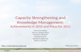 Capacity Strengthening and Knowledge Management:Achievements in 2010 and Plans for 2011